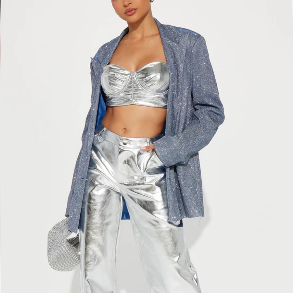 NWT Blue Shimmer Blazer (M)